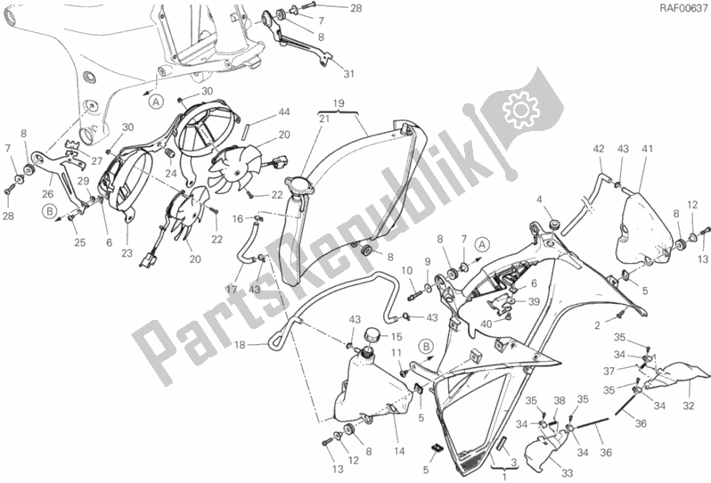 Toutes les pièces pour le Refroidisseur D'eau du Ducati Superbike Panigale V4 Speciale USA 1100 2018
